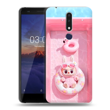 Силиконовый чехол на Nokia 3.1 Plus с принтом Labubu Лабубу