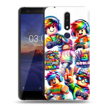 Силиконовый чехол на Nokia 3.1 Plus с принтом Roblox Роблокс