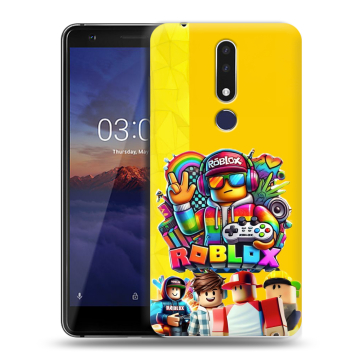 Силиконовый чехол на Nokia 3.1 Plus с принтом Roblox Роблокс