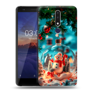Силиконовый чехол на Nokia 3.1 Plus с принтом Новый год Силиконовый чехол на Nokia 3.1 Plus с принтом Новый год