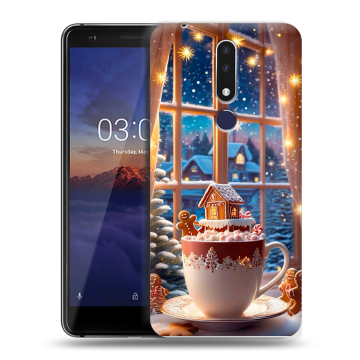 Силиконовый чехол на Nokia 3.1 Plus с принтом Новый год Силиконовый чехол на Nokia 3.1 Plus с принтом Новый год