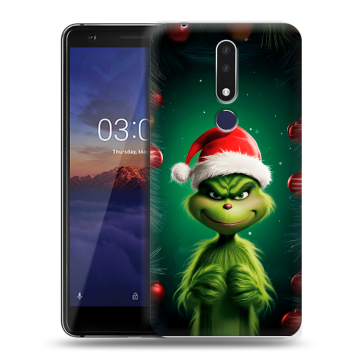 Силиконовый чехол на Nokia 3.1 Plus с принтом Гринч Новый год Рождество Силиконовый чехол на Nokia 3.1 Plus с принтом Гринч Новый год Рождество