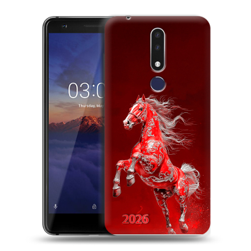 Силиконовый чехол на Nokia 3.1 Plus с принтом Новый год Силиконовый чехол на Nokia 3.1 Plus с принтом Новый год