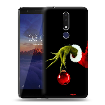 Силиконовый чехол на Nokia 3.1 Plus с принтом Новый год Гринч Силиконовый чехол на Nokia 3.1 Plus с принтом Новый год Гринч