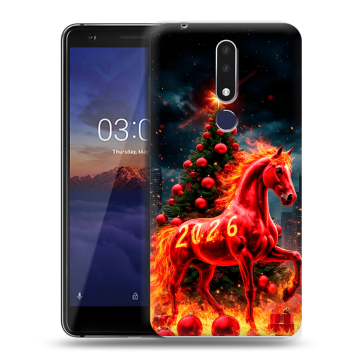 Силиконовый чехол на Nokia 3.1 Plus с принтом Новый год Силиконовый чехол на Nokia 3.1 Plus с принтом Новый год