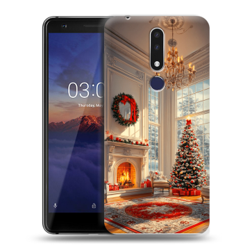 Силиконовый чехол на Nokia 3.1 Plus с принтом Новый год Силиконовый чехол на Nokia 3.1 Plus с принтом Новый год