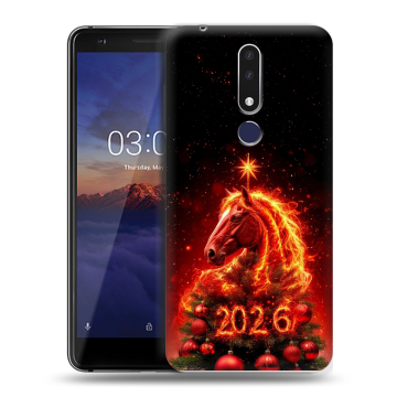 Силиконовый чехол на Nokia 3.1 Plus с принтом Новый год Силиконовый чехол на Nokia 3.1 Plus с принтом Новый год
