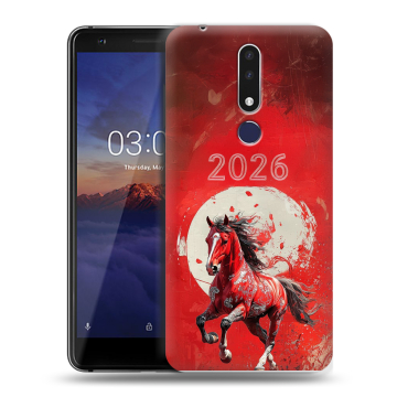 Силиконовый чехол на Nokia 3.1 Plus с принтом Новый год Силиконовый чехол на Nokia 3.1 Plus с принтом Новый год