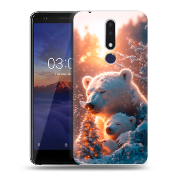Силиконовый чехол на Nokia 3.1 Plus с принтом Новый год Силиконовый чехол на Nokia 3.1 Plus с принтом Новый год