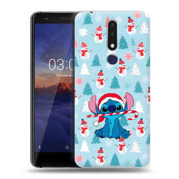 Силиконовый чехол на Nokia 3.1 Plus с принтом Стич Новый год Силиконовый чехол на Nokia 3.1 Plus с принтом Стич Новый год