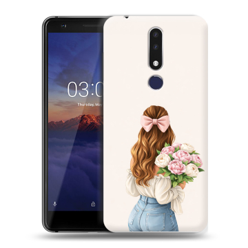 Силиконовый чехол на Nokia 3.1 Plus с принтом женский