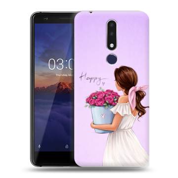 Силиконовый чехол на Nokia 3.1 Plus с принтом женский