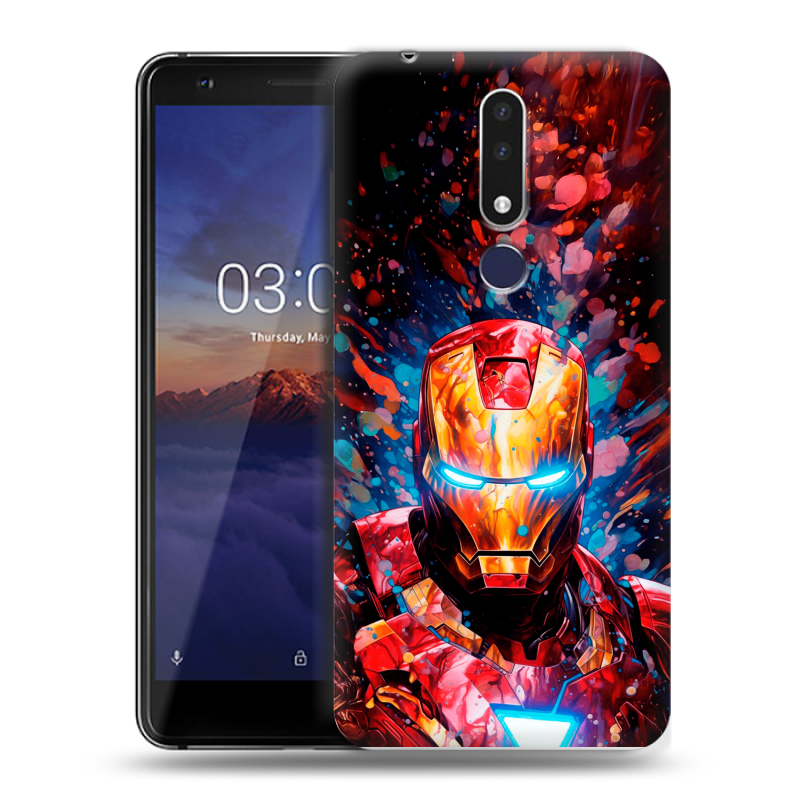 Силиконовый чехол на Nokia 3.1 Plus с принтом Железный человек Ironman Силиконовый чехол на Nokia 3.1 Plus с принтом Железный человек Ironman