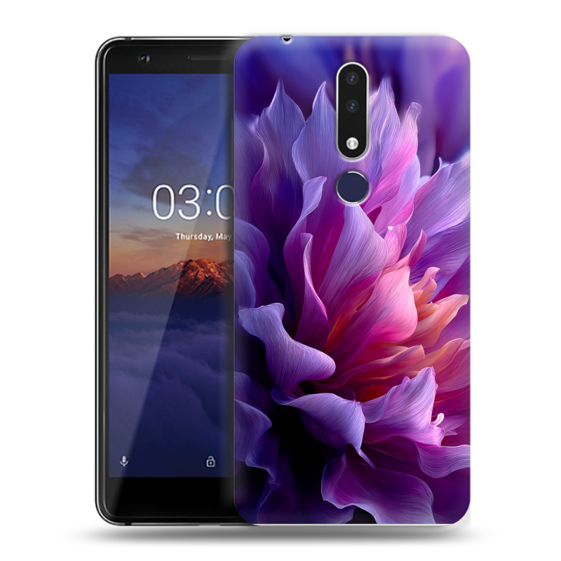 Силиконовый чехол на Nokia 3.1 Plus с принтом женский цветы Силиконовый чехол на Nokia 3.1 Plus с принтом женский цветы