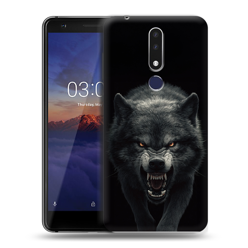Силиконовый чехол на Nokia 3.1 Plus с принтом Волк Силиконовый чехол на Nokia 3.1 Plus с принтом Волк