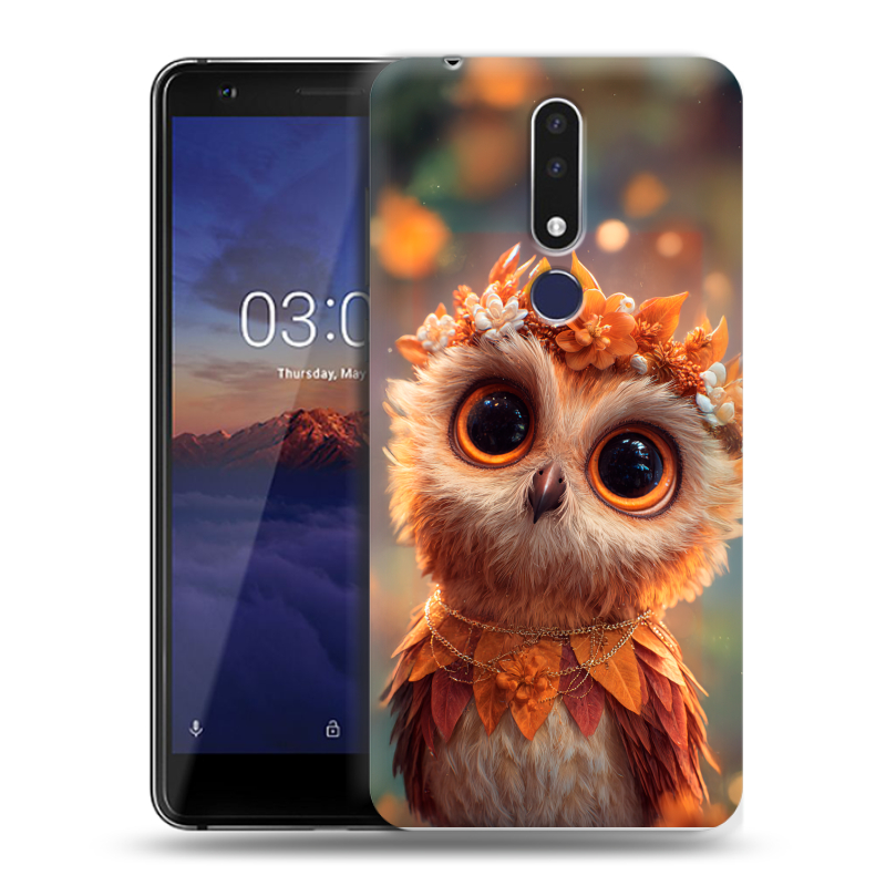 Силиконовый чехол на Nokia 3.1 Plus с принтом Милая сова Силиконовый чехол на Nokia 3.1 Plus с принтом Милая сова