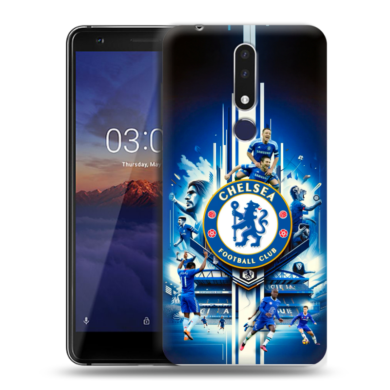 Силиконовый чехол на Nokia 3.1 Plus с принтом Chelsea Челси Силиконовый чехол на Nokia 3.1 Plus с принтом Chelsea Челси