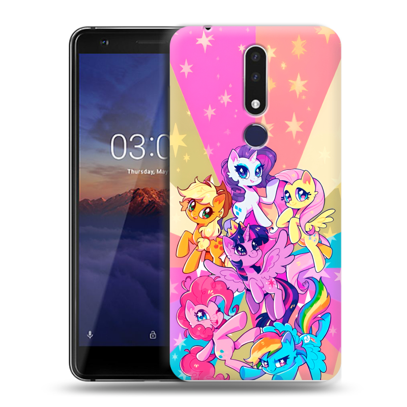 Силиконовый чехол на Nokia 3.1 Plus с принтом My little pony Дружба чудо Силиконовый чехол на Nokia 3.1 Plus с принтом My little pony Дружба чудо
