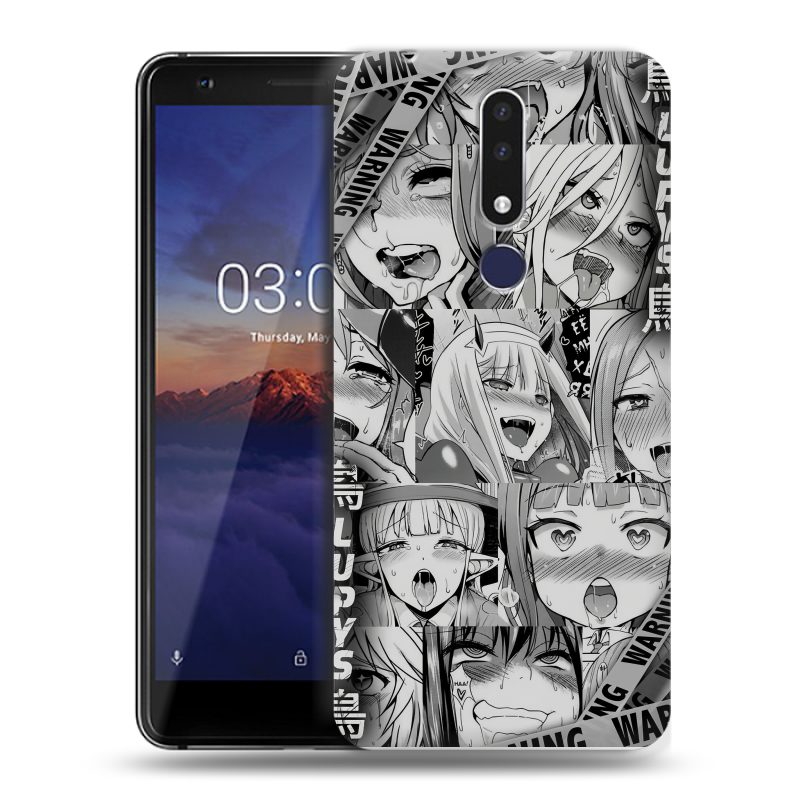 Силиконовый чехол на Nokia 3.1 Plus с принтом Ahegao Ахегао Аниме Силиконовый чехол на Nokia 3.1 Plus с принтом Ahegao Ахегао Аниме