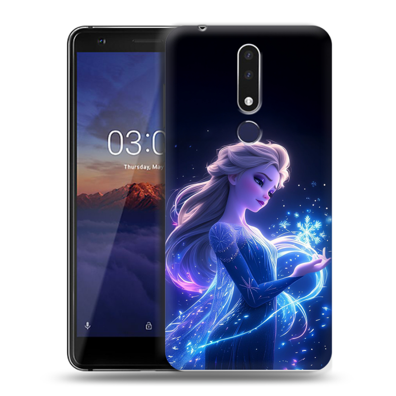 Силиконовый чехол на Nokia 3.1 Plus с принтом Холодное сердце Frozen Силиконовый чехол на Nokia 3.1 Plus с принтом Холодное сердце Frozen