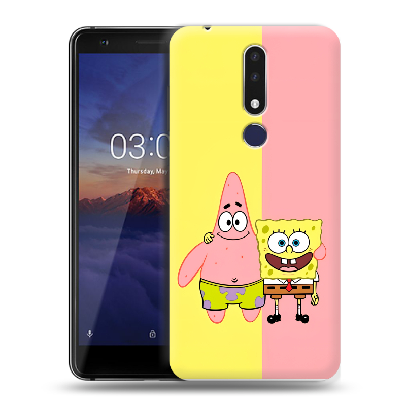 Силиконовый чехол на Nokia 3.1 Plus с принтом Спанч боб Спанчбоб Силиконовый чехол на Nokia 3.1 Plus с принтом Спанч боб Спанчбоб