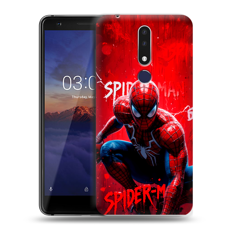 Силиконовый чехол на Nokia 3.1 Plus с принтом Spiderman Человек паук Силиконовый чехол на Nokia 3.1 Plus с принтом Spiderman Человек паук