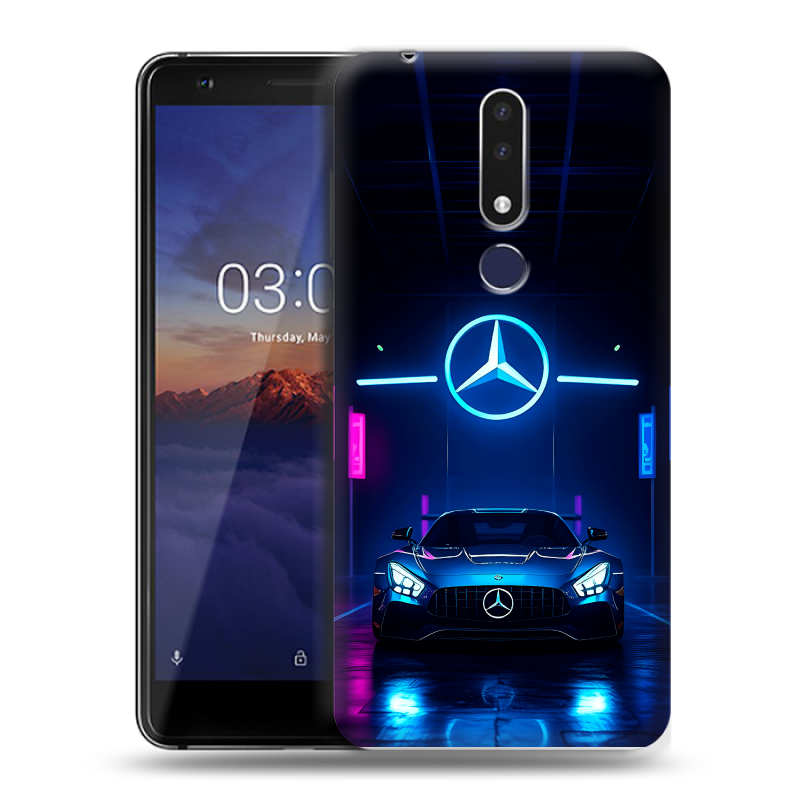 Силиконовый чехол на Nokia 3.1 Plus с принтом Mercedes Мерседес Силиконовый чехол на Nokia 3.1 Plus с принтом Mercedes Мерседес