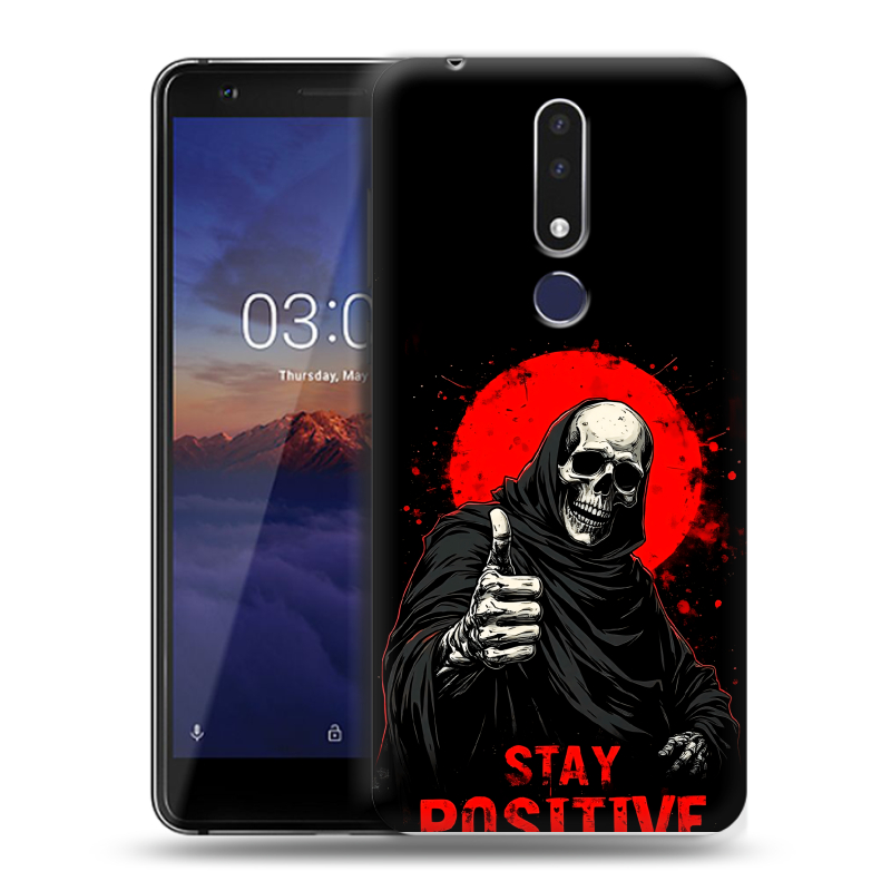 Силиконовый чехол на Nokia 3.1 Plus с принтом смешной скелет Силиконовый чехол на Nokia 3.1 Plus с принтом смешной скелет