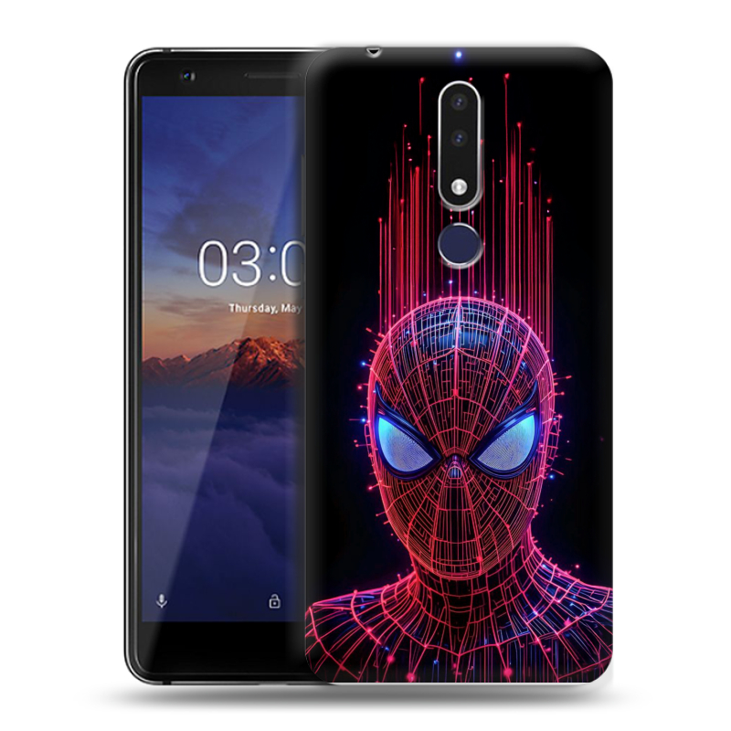 Силиконовый чехол на Nokia 3.1 Plus с принтом Spiderman Человек паук Силиконовый чехол на Nokia 3.1 Plus с принтом Spiderman Человек паук
