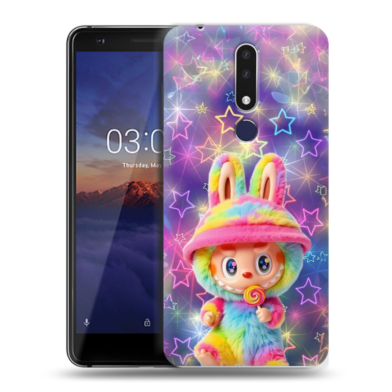 Силиконовый чехол на Nokia 3.1 Plus с принтом Labubu Лабубу Силиконовый чехол на Nokia 3.1 Plus с принтом Labubu Лабубу