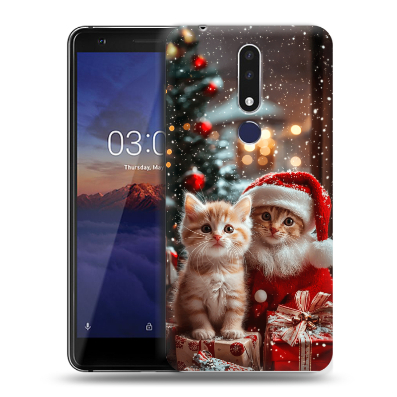 Силиконовый чехол на Nokia 3.1 Plus с принтом Новый год Силиконовый чехол на Nokia 3.1 Plus с принтом Новый год