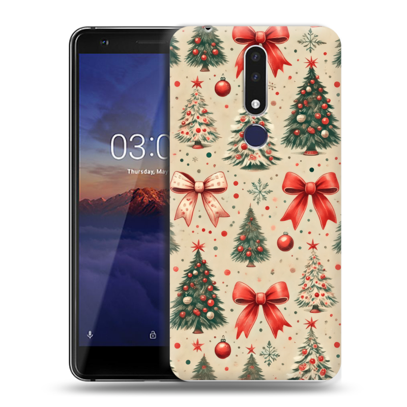 Силиконовый чехол на Nokia 3.1 Plus с принтом Новый год Силиконовый чехол на Nokia 3.1 Plus с принтом Новый год