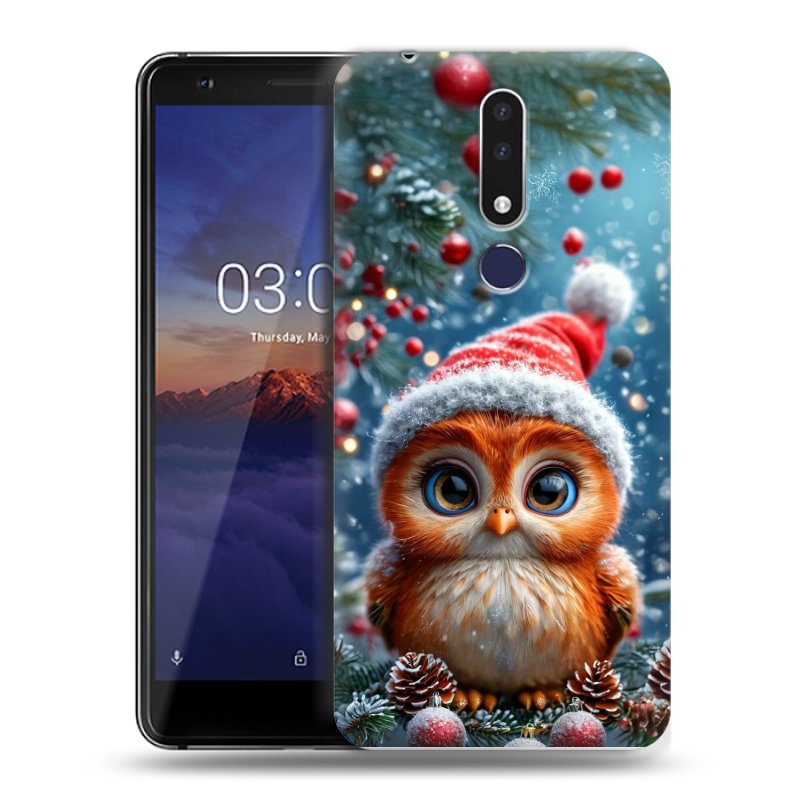 Силиконовый чехол на Nokia 3.1 Plus с принтом Новый год Силиконовый чехол на Nokia 3.1 Plus с принтом Новый год