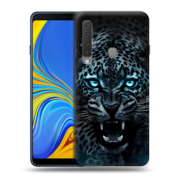 Пластиковый чехол на Samsung Galaxy A9 (2018) с принтом Темный леопард