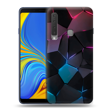 Пластиковый чехол на Samsung Galaxy A9 (2018) с принтом Геометрия неона