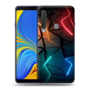 Пластиковый чехол на Samsung Galaxy A9 (2018) с принтом Абстракция неон