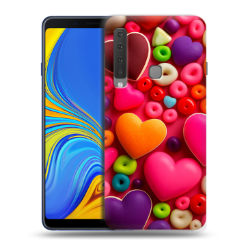 Пластиковый чехол на Samsung Galaxy A9 (2018) с принтом Сердечки Пластиковый чехол на Samsung Galaxy A9 (2018) с принтом Сердечки