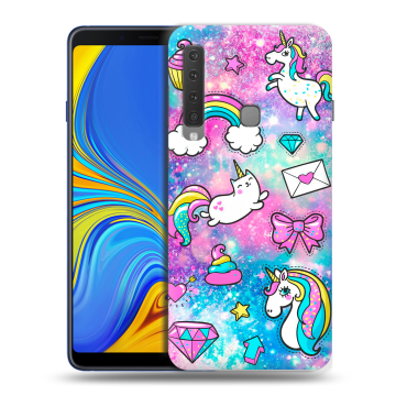 Пластиковый чехол на Samsung Galaxy A9 (2018) с принтом Единороги