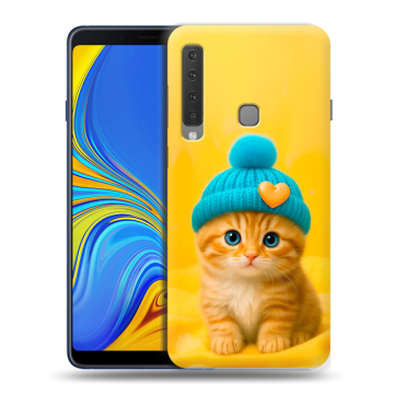 Пластиковый чехол на Samsung Galaxy A9 (2018) с принтом Котенок в шапке Пластиковый чехол на Samsung Galaxy A9 (2018) с принтом Котенок в шапке