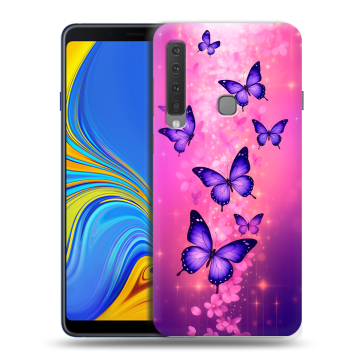 Пластиковый чехол на Samsung Galaxy A9 (2018) с принтом Бабочки Пластиковый чехол на Samsung Galaxy A9 (2018) с принтом Бабочки