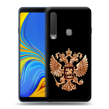 Пластиковый чехол на Samsung Galaxy A9 (2018) с принтом Герб России золотой Пластиковый чехол на Samsung Galaxy A9 (2018) с принтом Герб России золотой