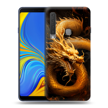 Пластиковый чехол на Samsung Galaxy A9 (2018) с принтом Золотой дракон Пластиковый чехол на Samsung Galaxy A9 (2018) с принтом Золотой дракон