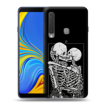 Пластиковый чехол на Samsung Galaxy A9 (2018) с принтом Поцелуй скелетов Пластиковый чехол на Samsung Galaxy A9 (2018) с принтом Поцелуй скелетов