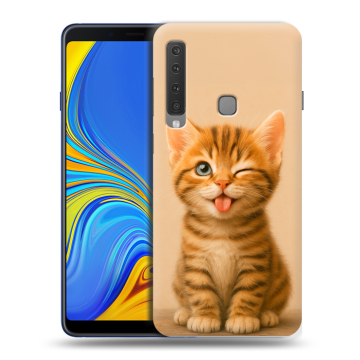 Пластиковый чехол на Samsung Galaxy A9 (2018) с принтом котенок Пластиковый чехол на Samsung Galaxy A9 (2018) с принтом котенок
