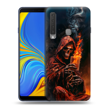Пластиковый чехол на Samsung Galaxy A9 (2018) с принтом Скелет и карты Пластиковый чехол на Samsung Galaxy A9 (2018) с принтом Скелет и карты
