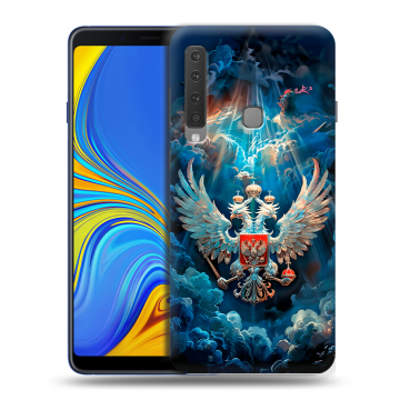 Пластиковый чехол на Samsung Galaxy A9 (2018) с принтом Герб флаг России Пластиковый чехол на Samsung Galaxy A9 (2018) с принтом Герб флаг России