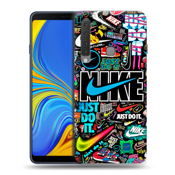 Пластиковый чехол на Samsung Galaxy A9 (2018) с принтом найк nike черный Пластиковый чехол на Samsung Galaxy A9 (2018) с принтом найк nike черный