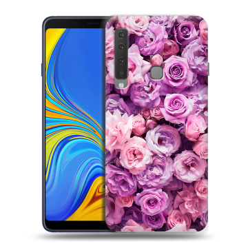 Пластиковый чехол на Samsung Galaxy A9 (2018) с принтом лавандовые розы Пластиковый чехол на Samsung Galaxy A9 (2018) с принтом лавандовые розы