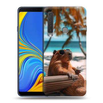 Пластиковый чехол на Samsung Galaxy A9 (2018) с принтом Капибара Пластиковый чехол на Samsung Galaxy A9 (2018) с принтом Капибара