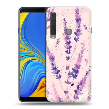 Пластиковый чехол на Samsung Galaxy A9 (2018) с принтом цветы лаванда Пластиковый чехол на Samsung Galaxy A9 (2018) с принтом цветы лаванда